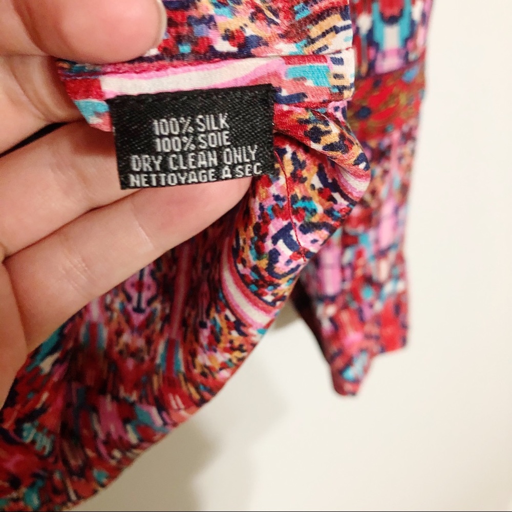 Tolani‎ Aztec Print Silk High-Low Tunic - Picture 3 of 7